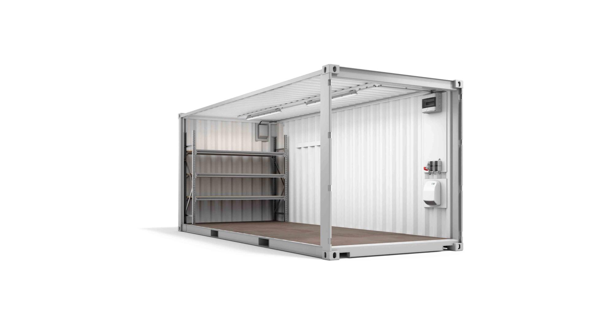 10-foot with shelves & electrical